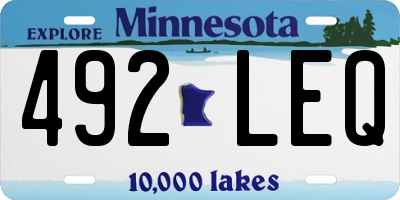 MN license plate 492LEQ