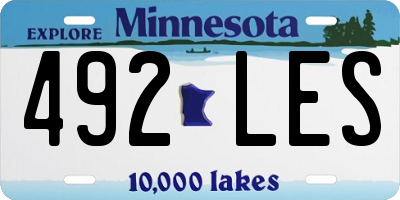 MN license plate 492LES