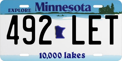 MN license plate 492LET