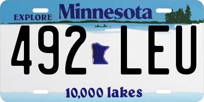 MN license plate 492LEU