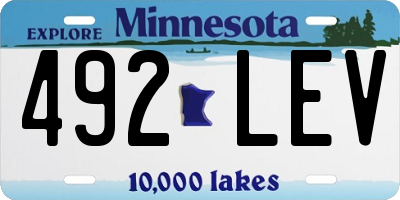 MN license plate 492LEV