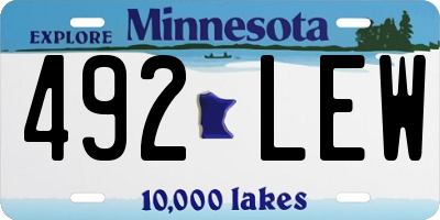 MN license plate 492LEW
