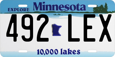 MN license plate 492LEX