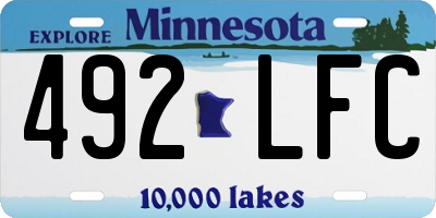 MN license plate 492LFC