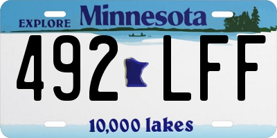 MN license plate 492LFF