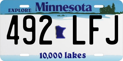 MN license plate 492LFJ
