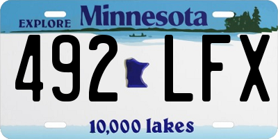 MN license plate 492LFX