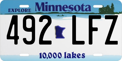 MN license plate 492LFZ