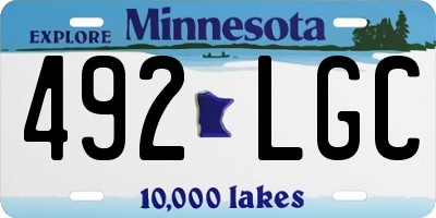 MN license plate 492LGC