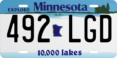 MN license plate 492LGD