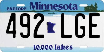 MN license plate 492LGE