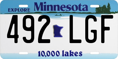 MN license plate 492LGF