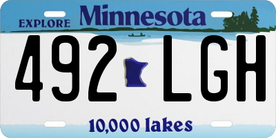 MN license plate 492LGH