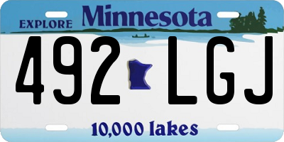 MN license plate 492LGJ