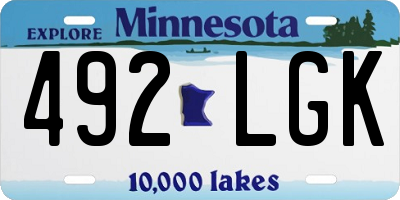 MN license plate 492LGK