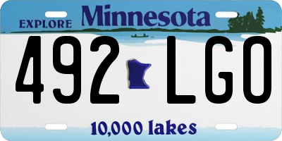 MN license plate 492LGO