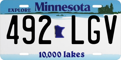 MN license plate 492LGV