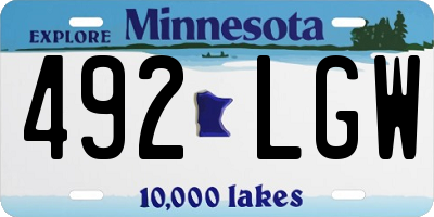 MN license plate 492LGW