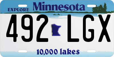 MN license plate 492LGX