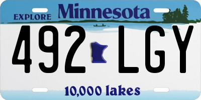 MN license plate 492LGY