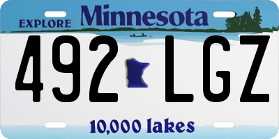 MN license plate 492LGZ