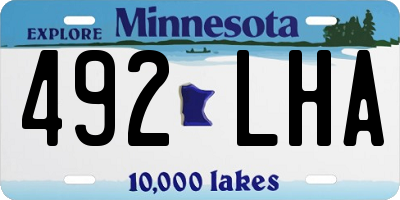 MN license plate 492LHA