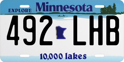 MN license plate 492LHB