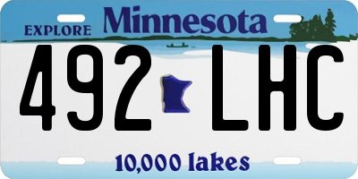 MN license plate 492LHC