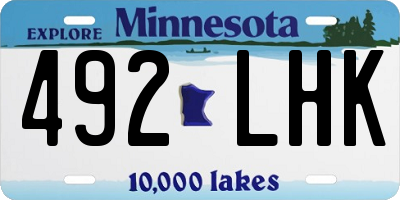MN license plate 492LHK