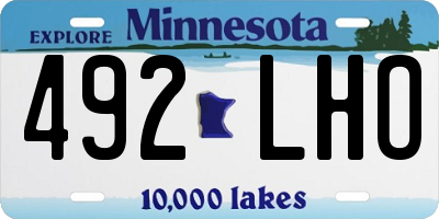 MN license plate 492LHO