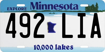 MN license plate 492LIA