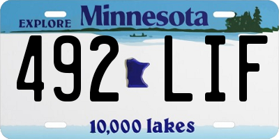MN license plate 492LIF