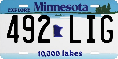 MN license plate 492LIG