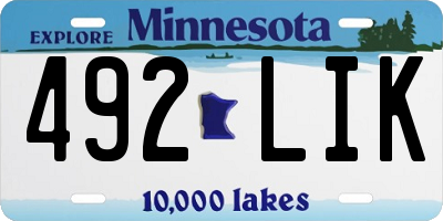 MN license plate 492LIK
