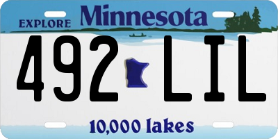 MN license plate 492LIL