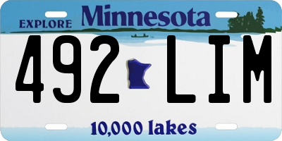 MN license plate 492LIM
