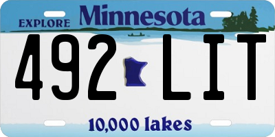 MN license plate 492LIT