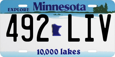 MN license plate 492LIV