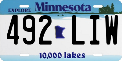 MN license plate 492LIW