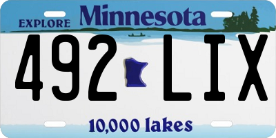 MN license plate 492LIX