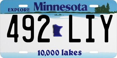 MN license plate 492LIY