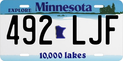 MN license plate 492LJF