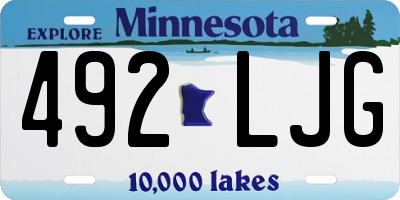 MN license plate 492LJG
