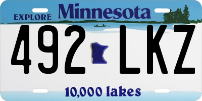 MN license plate 492LKZ