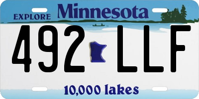 MN license plate 492LLF