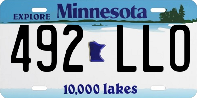 MN license plate 492LLO