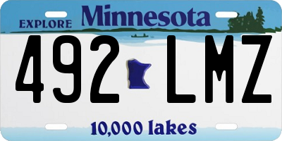 MN license plate 492LMZ