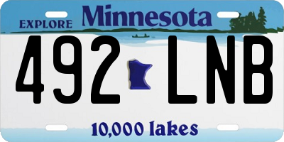 MN license plate 492LNB