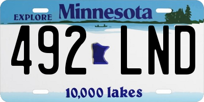 MN license plate 492LND