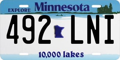 MN license plate 492LNI